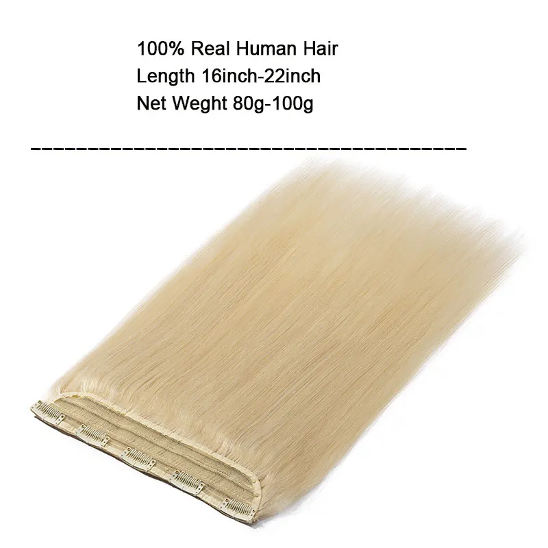 SEGO 1"-22" 80 г-100 г, бразильские волосы на заколках, 1 шт./Вт, 5 клипов, не Реми, прямые человеческие волосы на заколках для наращивания