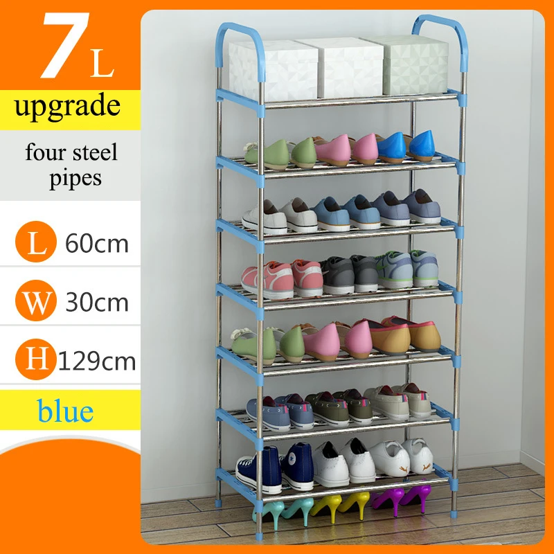 upgrade 7L blue Полка для обуви, удобная в сборке, для прихожей, экономия пространства, подставка, держатель, крепкая обувь, башня, для хранения обуви, органайзер, полка, домашняя мебель - Цвет: upgrade 7L blue