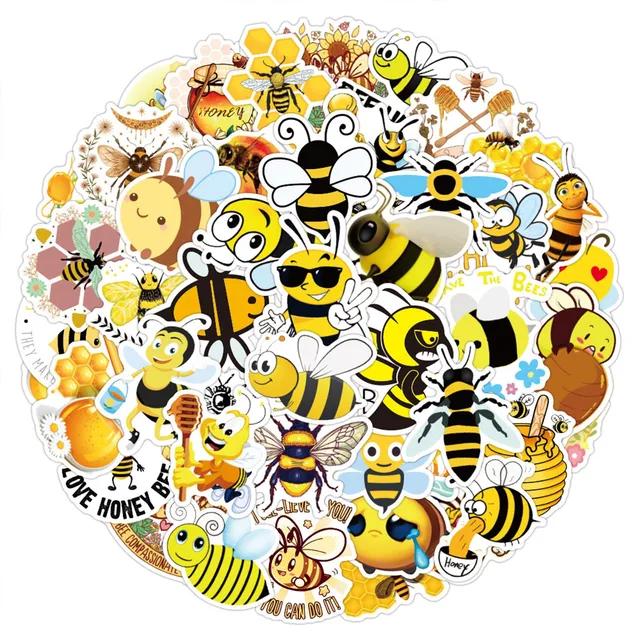 Happy Little Bee Wall Stickers Cartoon Self-adhesive Wallpaper Mural  honeycomb Kid Room Home Decor 2021 Spring Decoration Poster - AliExpress  Home & Garden