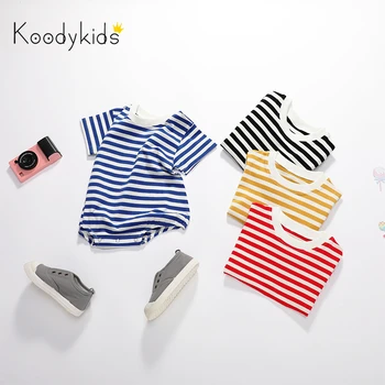 

Koodykids Baby Boy Summer Clothes Rompers Cotton Striped Jumpsuit Toddler Boy Girl Summer Bodysuit Cartoon Bodysuit Outfit