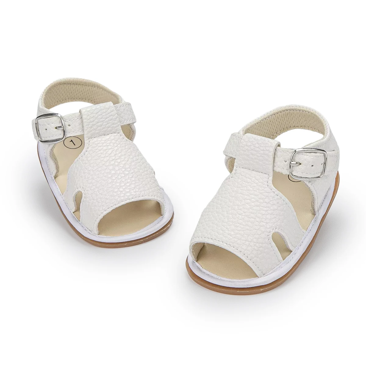 Baby Girl Leather Rubber Sole Flat Sandals Code No 5418