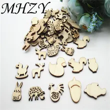 20/50/100 шт 20-35 мм естественное сочетание с животным принтом; утепленные завод мультфильм рисунок древесины Скрапбукинг ручной работы Carft для diy DQ41