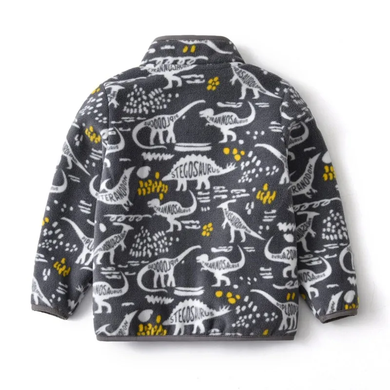 New Spring Autumn Winter Child Kid Clothes Baby Boys Dinosaur Jackets Outwear Polar Fleece Soft Warm
