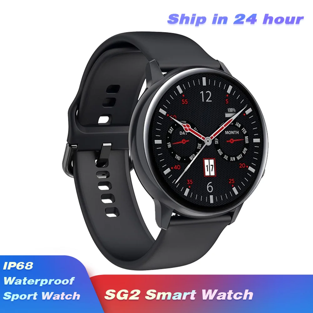 Смарт часы SG2 мужские с сенсорным Amoled экраном 390*390 и функцией измерения