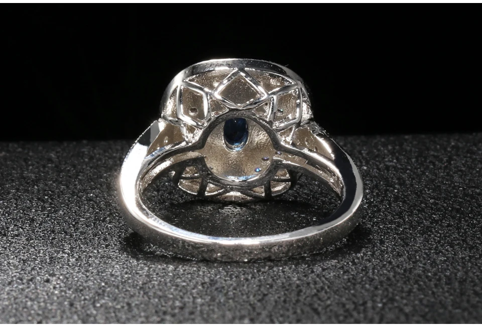 Bague Ringen, Трендовое серебро 925, ювелирные кольца с драгоценными камнями для женщин, геометрические сапфировые циркониевые синие обручальные вечерние кольца, женский подарок