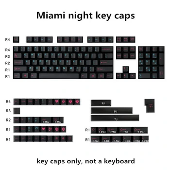 

153 keys/set ABS double shot key caps for MX switch mechanical keyboard Miami night keycap Cherry profile
