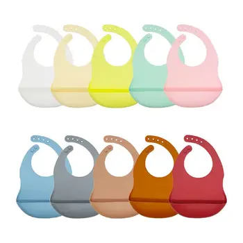 

1 Pc Soft Silicone Baby Bibs Waterproof Newborn Feeding Saliva Towel Adjustable Burp Cloths Accessory