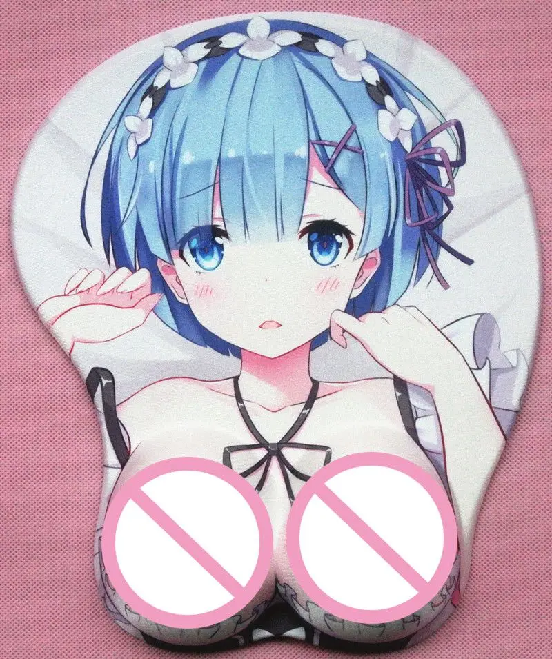 3D мягкий Бюст коврик для запястья Re: Zero Rem Ram коврик для мыши косплей реквизит сексуальные Коврики 2 стиля - Цвет: 2way fabric 2
