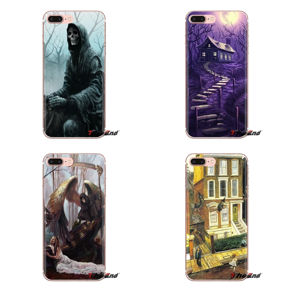 Phone Covers Halloween Mansion Grim Reaper For Samsung Galaxy S2 S3 S4 S5 MINI S6 S7 edge S8 S9 Plus Note 2 3 4 5 8 Coque Fundas |