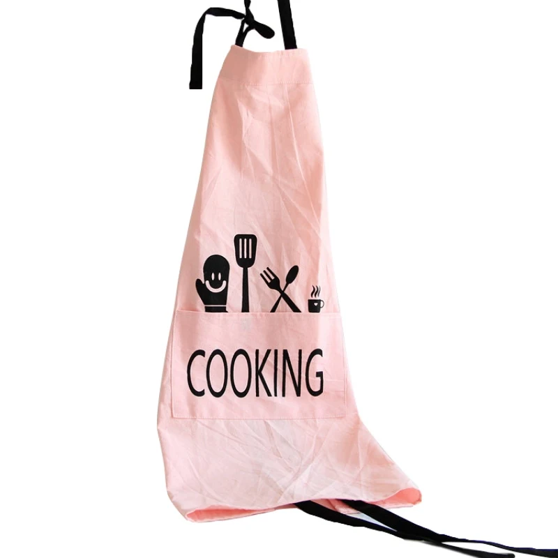 New Cooking Baking Aprons Cotton Kitchen Apron Restaurant Aprons For Women Home Sleeveless Apron - Цвет: Розовый