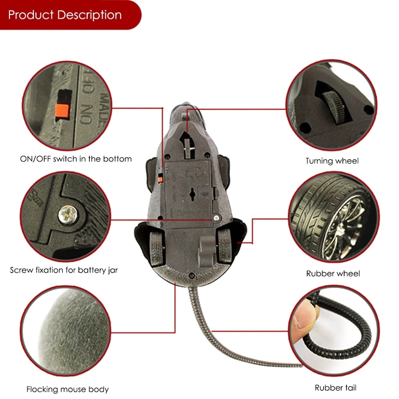 Беспроводной пульт дистанционного управления Радиоуправляемая электронная Крыса Мышь для кошки собаки домашняя забавная игрушка