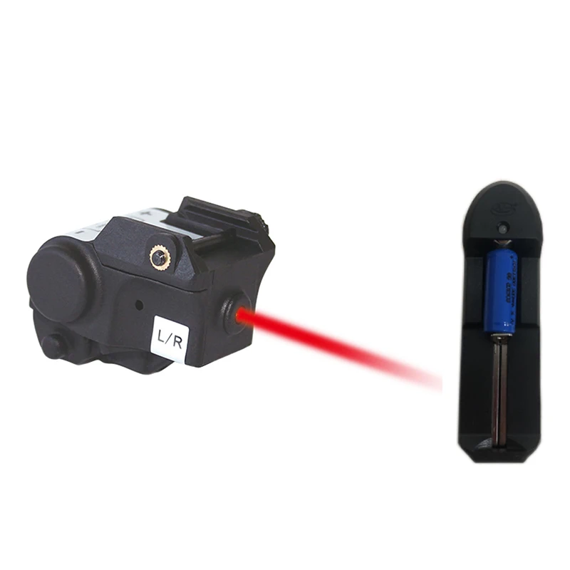 Red with Charger Bat Компактный пистолет для самообороны лазерный зеленый красный точечный лазерный прицел 5 мВт зеленый лазерный указатель светильник вес для пистолета охотничий пистолетный - Цвет: Red with Charger Bat