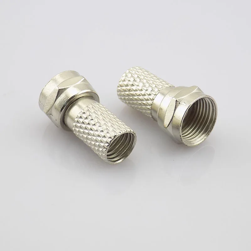 

100pcs High Quality F Plug Connector RG6 Satellite Sky Virgin TV Aerial Cable Screw Twist Coax Adapter wholesale K13