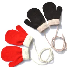 Новинка, 1 пара, зимние модные милые Мультяшные перчатки с котом для мальчиков и девочек, зимние вязаные рукавицы, теплые детские перчатки