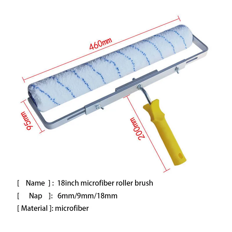 18inch 46cm Paint Roller Brush For Wall Decorative Nap 6mm/9mm/18mm Short-middle-long Plush Painting Handle Tool double support