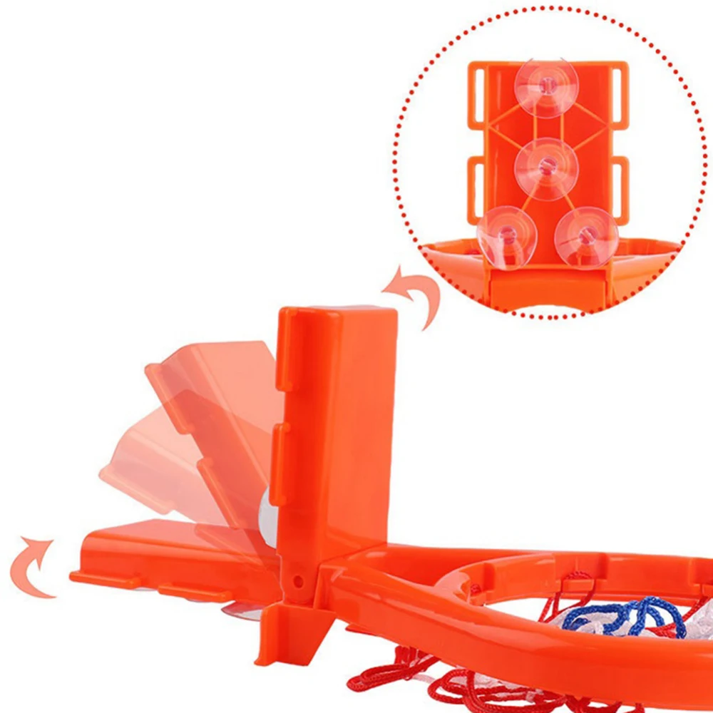 2 in 1 Kids Funny Bath Toys Plastic Bathtub Shooting Game Toy Set Basketball Suctions Cups 2