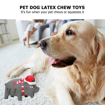 

Puppy Pet Dogs Cat Chew Molar Toys Pet Dog Molar Bite Toys Chew Squeeze Squeaky Christmas Pig Shape Bite Puppy Toys