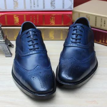 

Men Shoe Business Low Top Custom-made Shoes Carved Cow Leather Calfskin Sole Buty Meskie Genuine Leather Full Grain Leather