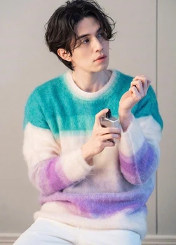 

2020 fall men long sleeve o neck sweaters