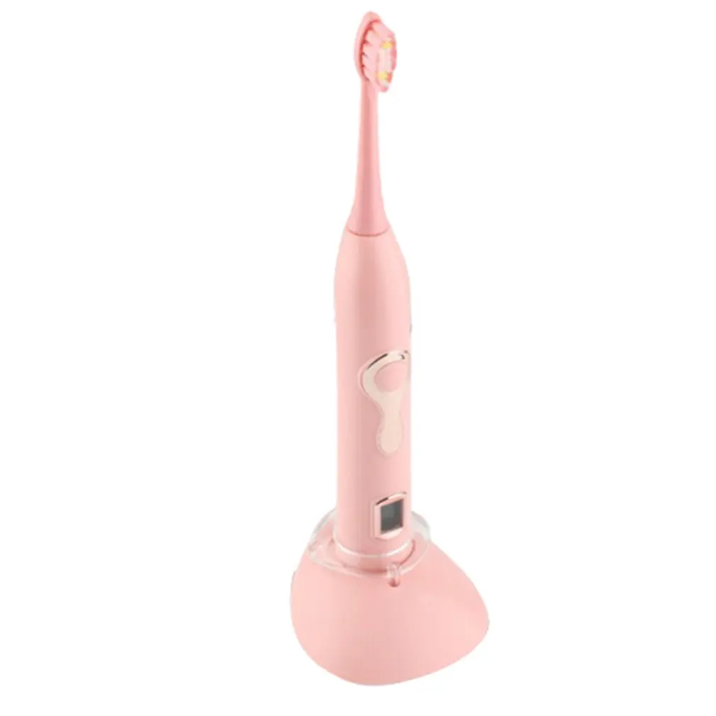 Usb перезаряжаемая электрическая звуковая зубная щетка Водонепроницаемая электрическая звуковая зубная щетка подвеска электрическая зубная щетка для взрослых - Цвет: pink
