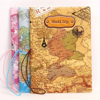 

Creative Relief World Map Pattern Passport Cover Men Women ID Credit Card Holder Straps Prevent Loss Passport Protective Sleeve