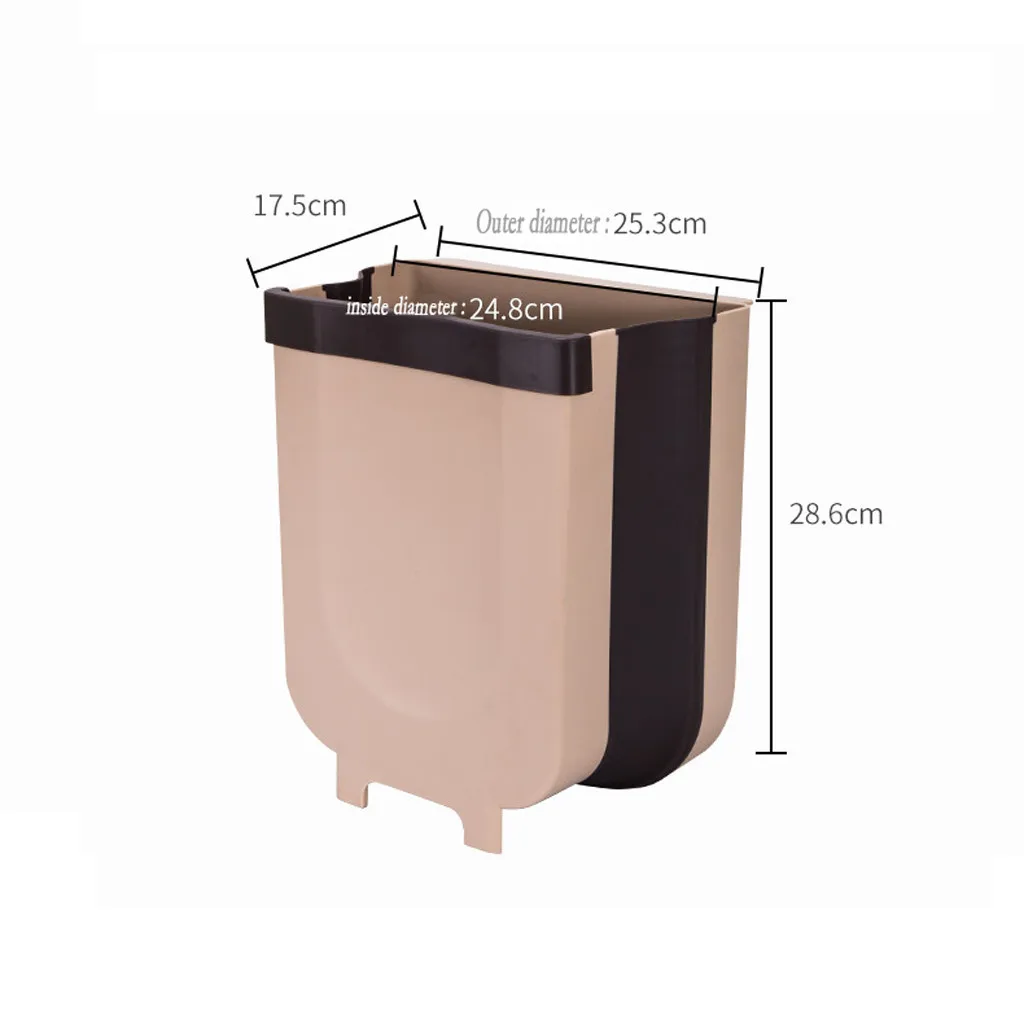 9L складной мусорные ведра кухонная корзина для мусора, складной Автомобильный держатель для мусорный бак настенный мусора мусорный бак для Ванная комната для строительного мусора ведро# G7