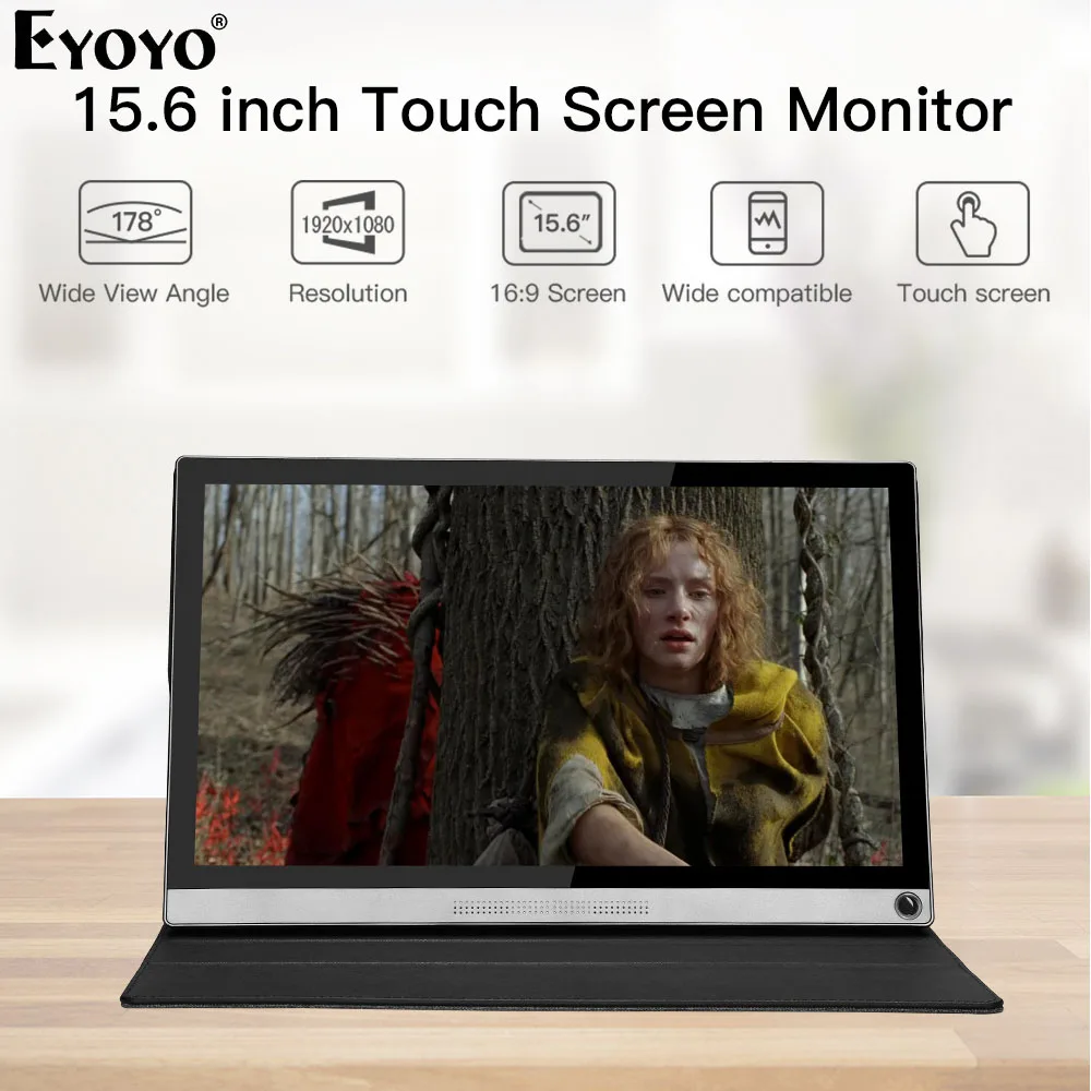 Eyoyo EM15Z портативный монитор 15 6 &quotHDMI сенсорный ЖК-экран USB Type-C 1080P IPS для ПК PS4