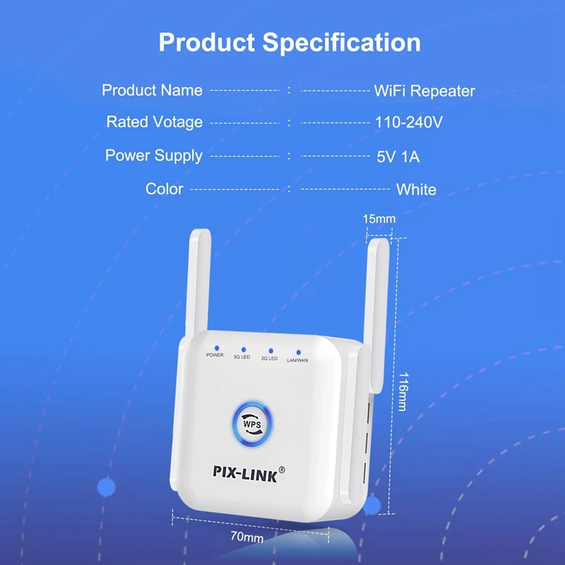 5G Repeater Wifi 5Ghz Wifi Repeater Tốc Độ 1200Mbps Router Bộ Mở Rộng Sóng Wifi Tầm Xa 2.4G Wi Fi Tăng Áp wi-Fi Bộ Khuếch Đại Điểm Truy Cập wireless modem amplifier