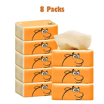 

8 Pack Toilet Paper Native Wood Pulp Soft Skin-friendly Toilet Tissue Home Kitchen 3-ply For Daily Use Disposable Toliet Paper