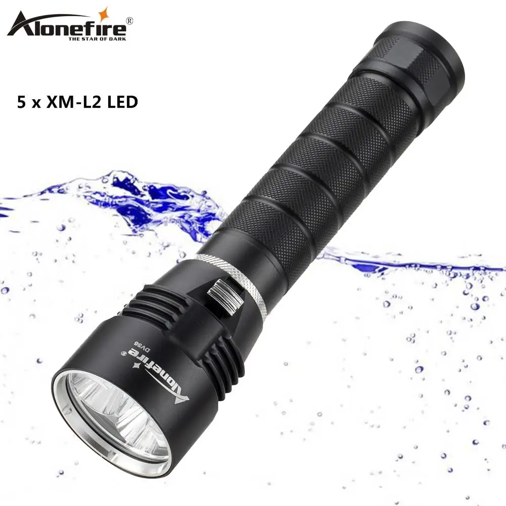 AloneFire DV56 15000Lums дайвинг вспышка светильник 5 x L2 Дайвинг светодиодный фонарь лампа 200 м подводный Водонепроницаемый вспышка светильник фонарь светильник