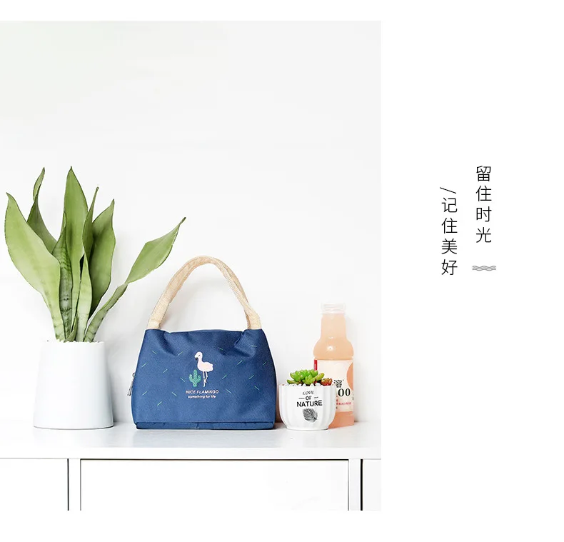 Yan qi стиль из хлопка и льна, модные сумки через плечо утепленная Водонепроницаемый ручной мешочек для коробочки для бэнто Термальность сумка-холодильник оптом