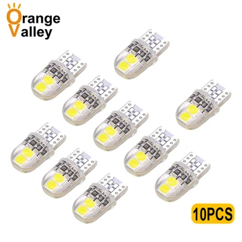 

10PCS Car Light LED W5W T10 194 168 W5W 4 SMD 3030 For Parking Bulb Wedge Clearance Lamp Silica gel Car License Light