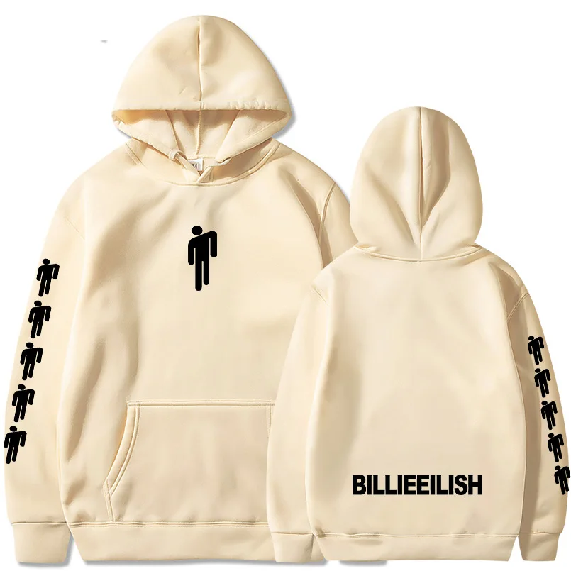 Khaki 01 Billie Eilish, модные толстовки с принтом для мужчин/женщин, толстовки с капюшоном и длинным рукавом,, повседневные трендовые уличные толстовки - Цвет: Khaki 01
