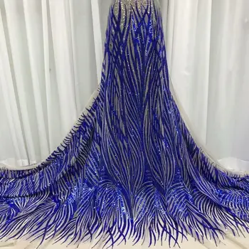 

High Quality nigerian tulle fabric French Tulle lace Women Dress Embroidered Sequin Lace Fabric African