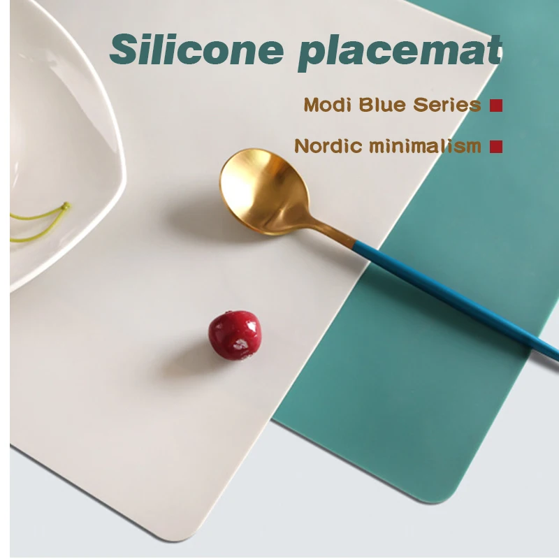 60/40cm Oversized Food Grade Silicone Waterproof Placemat Heat Insulation Anti-Skidding Washable Table Mat For Kitchen Dinner