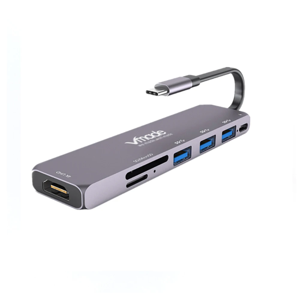Vmade 7 в 1USB концентратор Мульти USB 3,0 HDMI адаптер док-станция для MacBook Pro Аксессуары USB-C type C 3,1 разветвитель 3 порта USB C концентратор - Цвет: Серый