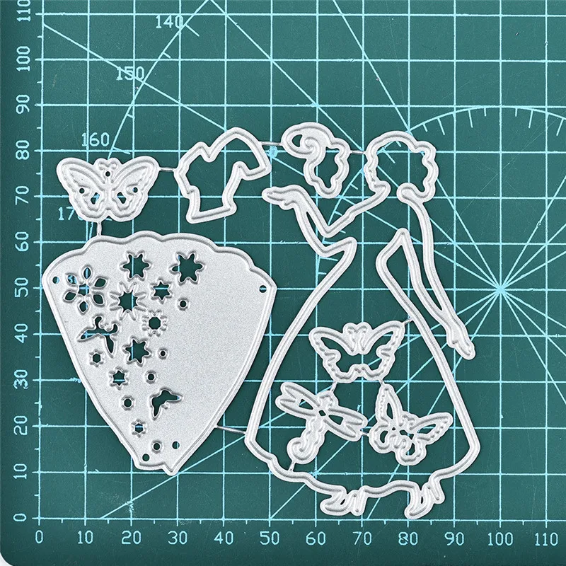 other dies GJCrafts танцующая девушка с бабочкой металлические режущие штампы Новинка для скрапбукинга альбом тиснение вырезы трафарет ремесло штампы Декор - Цвет: other dies