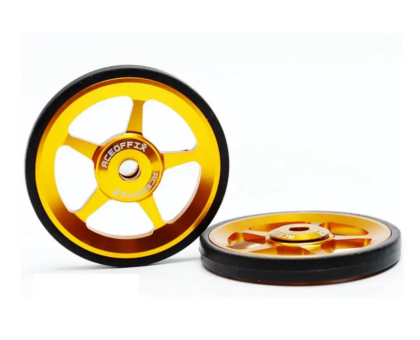 Aceoffix Super Lightweight easywheel For Brompton Bike black/silver/gold with titanium blots 1pair