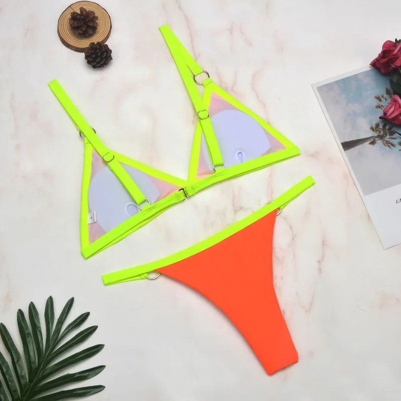 Сексуальные стринги, микро бикини, женский купальник, Одноцветный, пуш-ап, купальник, женский бикини, набор, Бразильское бикини, купальник