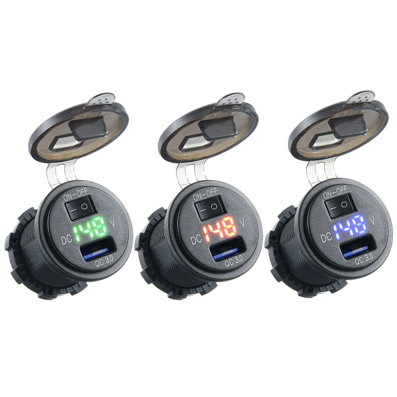 Универсальный 12V 24V QC 3 0 USB мотоцикла Лодка Автомобильный Зарядное устройство