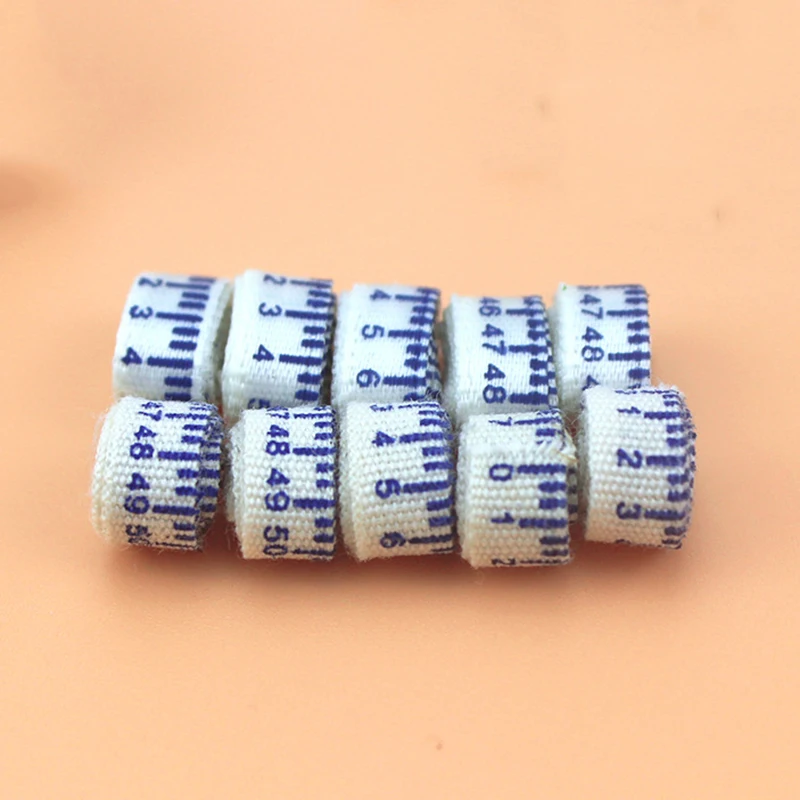 2Pcs 1/12 Dollhouse Miniature Accessories Mini Sewing Tape Measure Simulation Model for Doll House Decoration ob11 miniature figurines miniature ornament miniature house kit