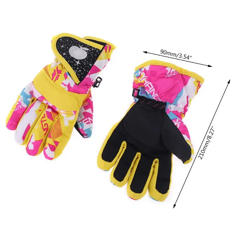baby essential  Waterproof Winter Skiing Snowboarding Gloves Warm Mittens For Kids Full-Finger Gloves Strap for Sports, Skiing, Cycling E06F designer baby accessories