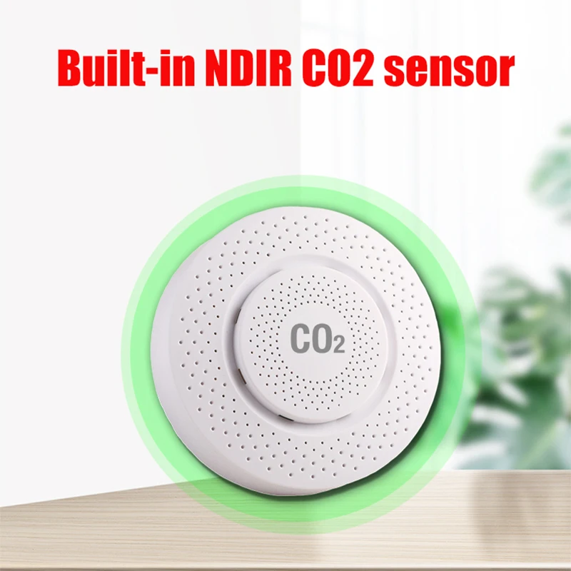 Tuya co2 dióxido de carbono sensor detector de co2 ndir medição de alta precisão excede o padrão de alarme inteligente casa ligação tuya senso