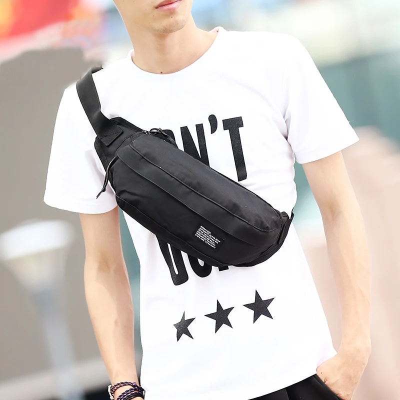 Новая мужская поясная сумка черная холщовая нагрудная Мужская