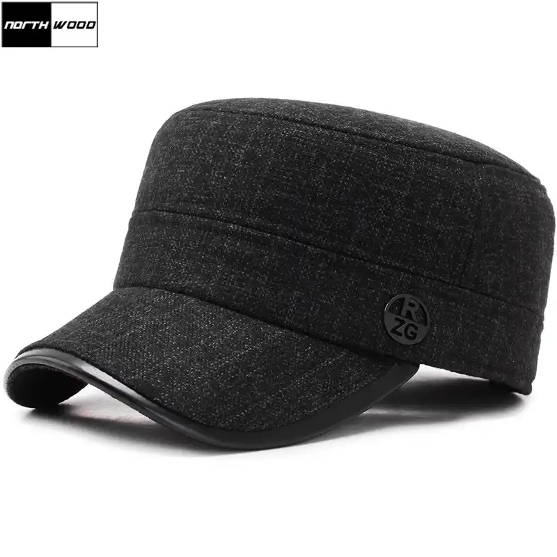 military hat with ear flaps