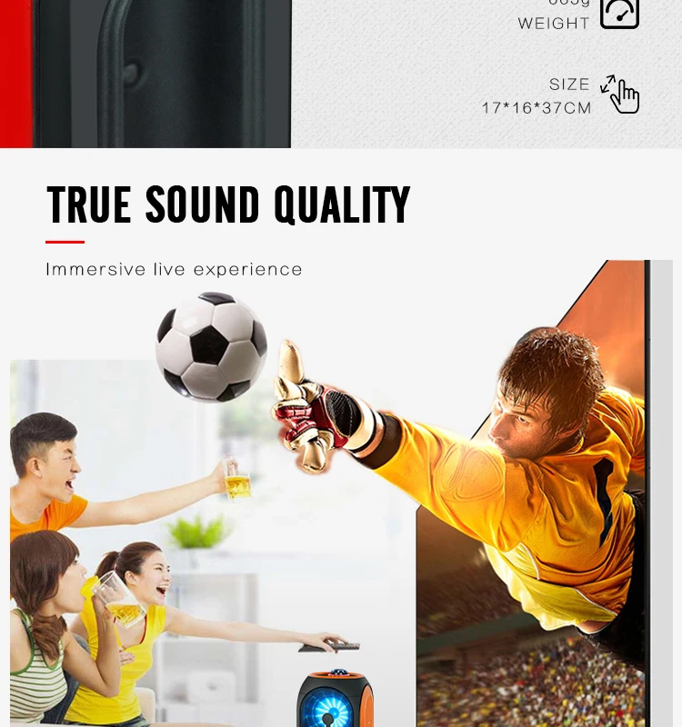 Multifuctional handsfree portable wireless speaker for home ourdoor poweful sound rechargeable with bulit-in mic