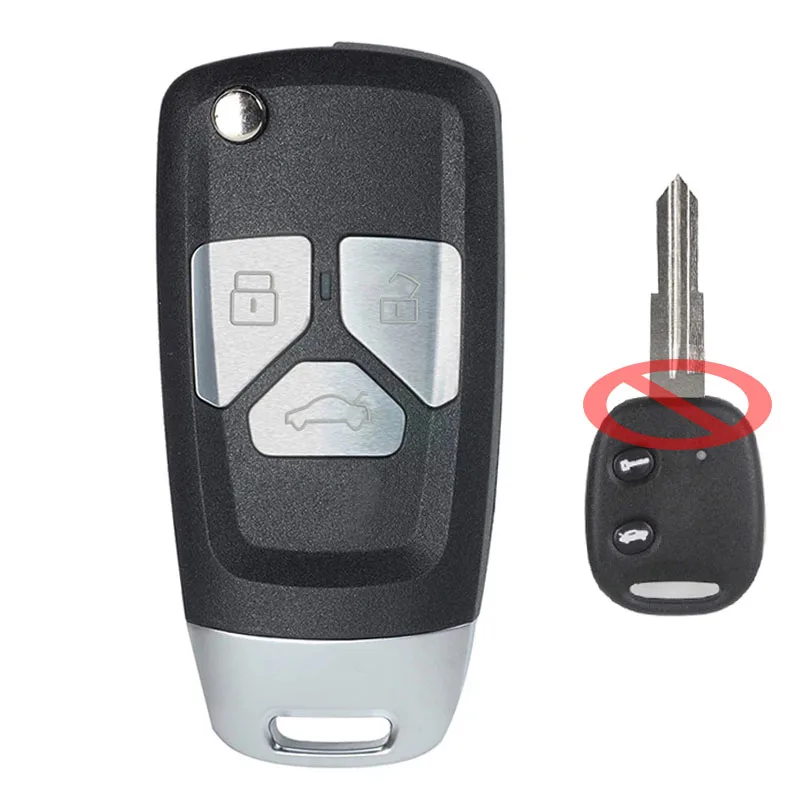 

Keyecu 3 Buttons 433MHz ID46 Chip Upgraded Flip Remote Car Key Fob for Chevrolet Spark 2013