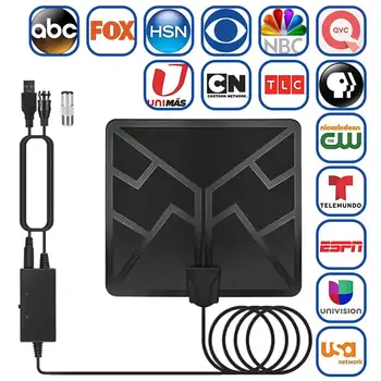 

Erilles 4K 1080P High Gain HD TV DTV Box Amplified Digital TV Antenna Booster 960 Miles Active Indoor Aerial Sky Wire Digita HD