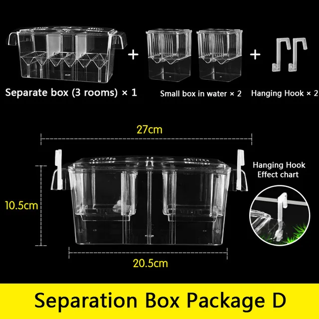 Separation box D Внешняя изоляционная коробка акриловый аквариум настольная коробка для разведения двухслойные многофункциональные удаленные матери рыбы GuppyBetta - Цвет: Separation box D