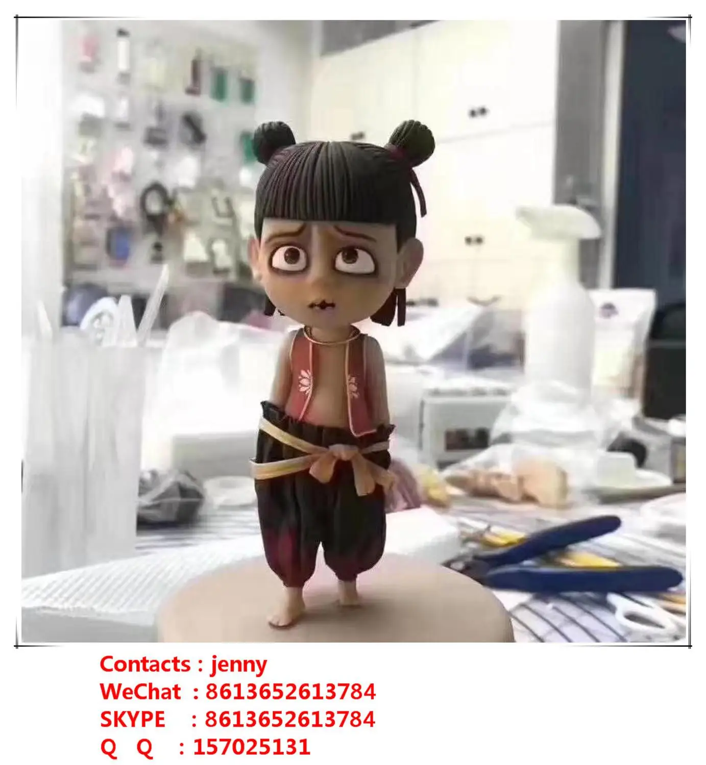 Nezha Devil Child Hand-made модель создание игрушек куклы по индивидуальному заказу, сделать дизайн цвета и моделирование